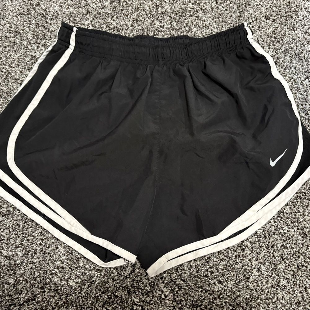 Nike Women's Black and White Athletic Shorts